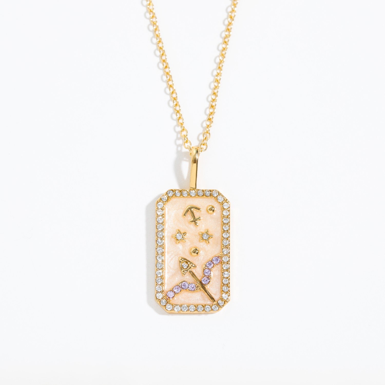 Wholesale of Twelve Constellations Art Retro Style Square Bronze Necklaces